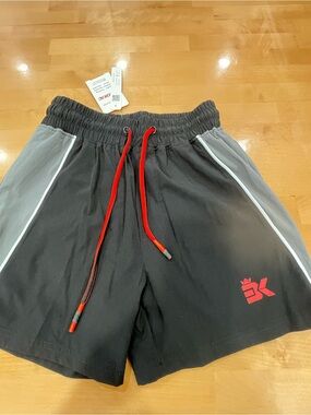 Men’s  BK Black Athletic Shorts with Red and Gray Accents size Small New W/ Tags